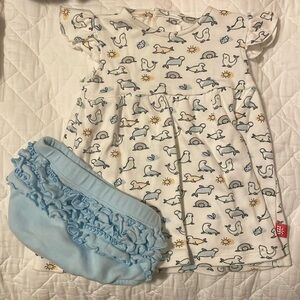 Seal With A Kiss Magnetic Me dress and diaper cover